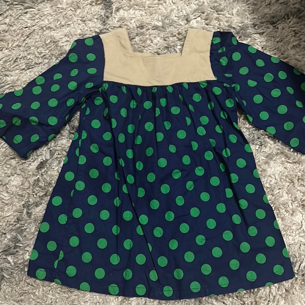 Haley and the Hound Polka DOT Tunic Top Dress 3T Girls Kids Blue Green